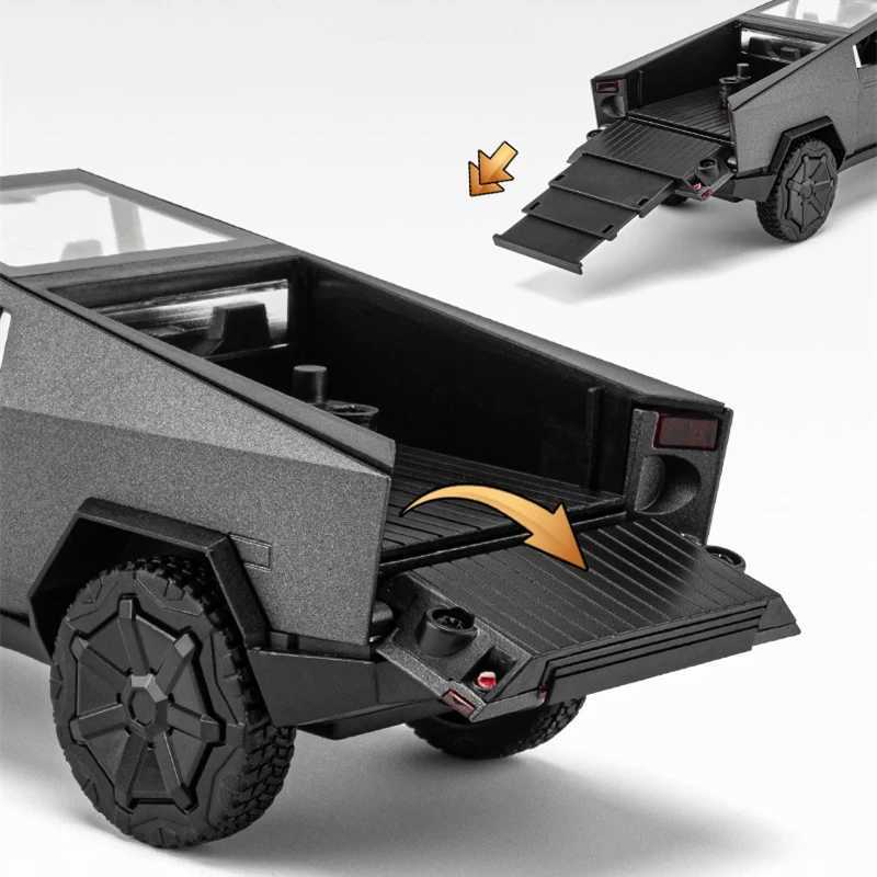 1/32 Scale Cyber Truck Pickup Alloy Diecast with Realistic Sound & Light, Off-Road Vehicle Model for Kids dh911125171