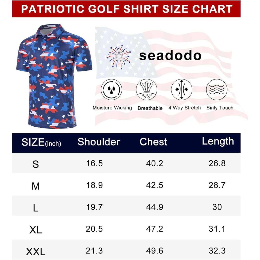 Fashion Mens Polo shirt Mens American Flag Golf Shirts 4th of July Polo Shirt Dry Fit USA Patriotic Short Sleeve Polos shirts tshirt summer clothes Sh