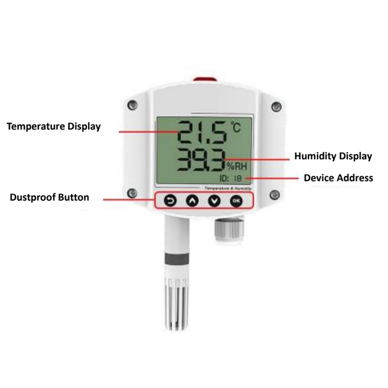Industrial wall-mounted LCD temperature and humidity transmitter environmental sensors intelligent monitoring toxic and hazardous conventional gas mon