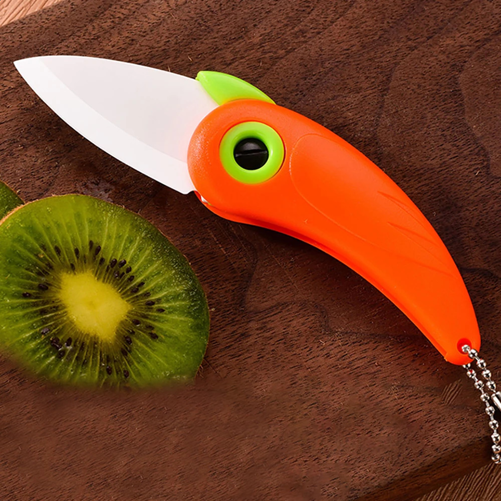 1 portable ceramic knife creative mini cute bird multifunctional folding fruit kitchen tool 240809