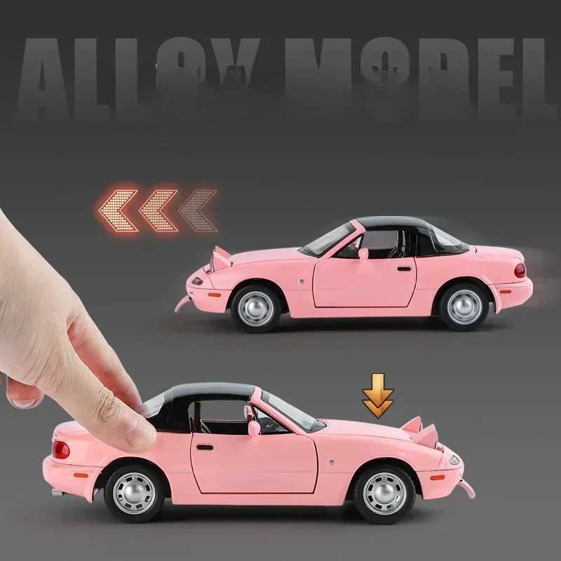 Free shipping Silation 1 24 Mazda MX5 MX-5 Alloy Die Cast Car Model Sound and Light Pull Back Childrens Toy Collectibles Birthday gift