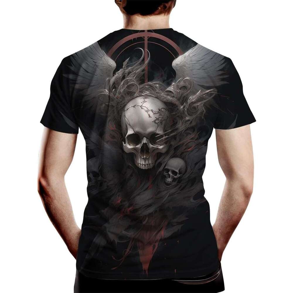 Halloween Mens T shirt Novelty Darkness Warrior Print Skull Pattern Summer Casual T-Shirt shirts tshirt graphic tee Casual tops summer clothes Short s