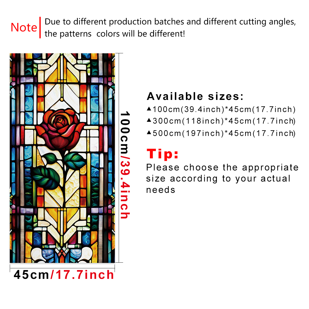 Retro frosted flowers green plants painted glass window style DIY home decoration