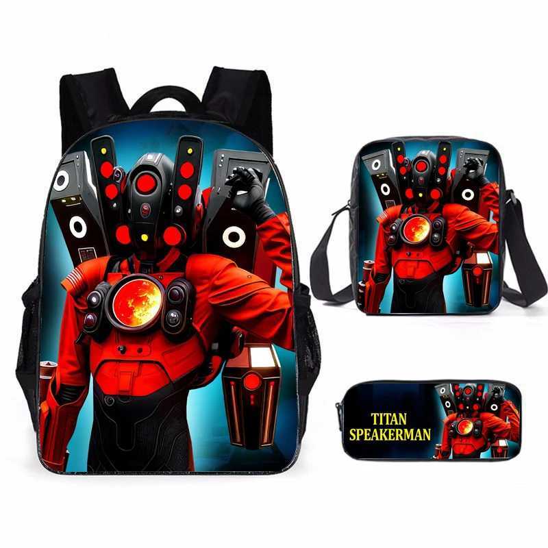 3pcs Skibidi Toilet Titan Drillman Schoolbag Set Titan Speakerman Print Student Backpack Casual Backpack For Boys And Kids Y240809