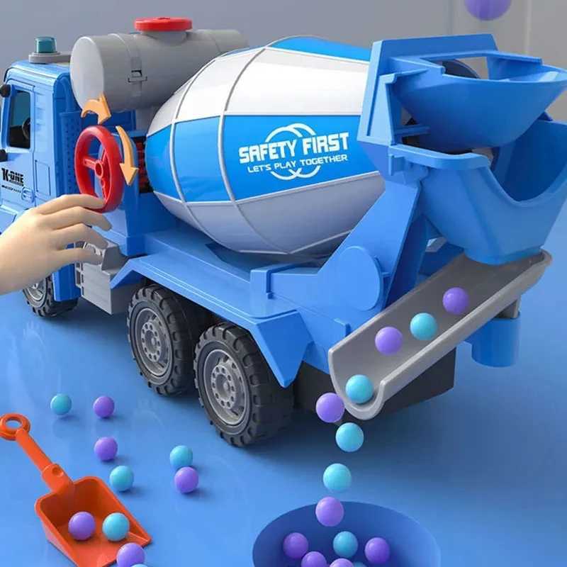 Large Simulation Engineering Mixer Truck Model Inertia Transporter Concrete Cement Truck Light Music Children Toys Gift Y240809