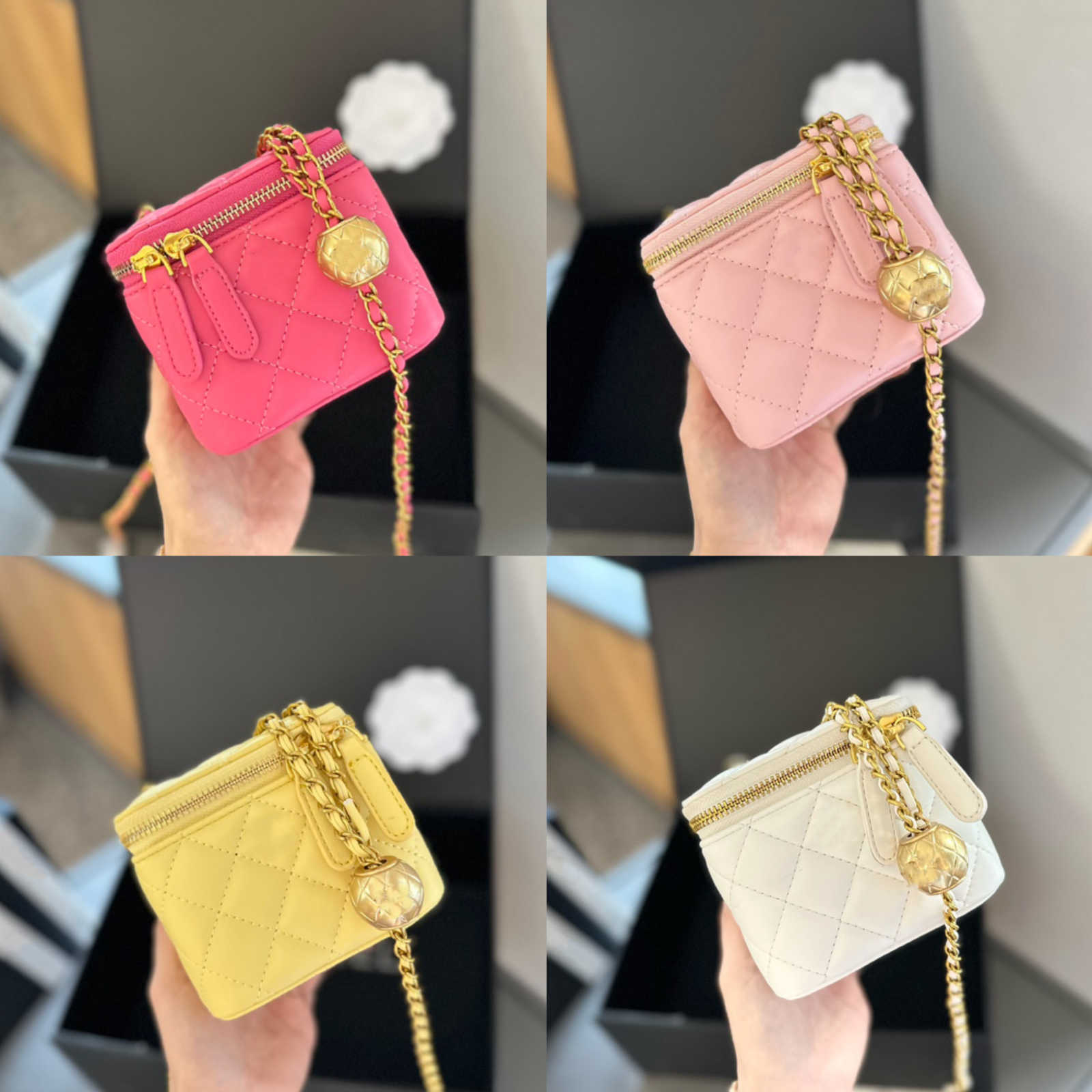 Makeup bag cc Designer Micro Vanity Bag Mini Cosmetic Crossbody Shoulder Tiny Nano Make Up Bags Coin Purse Wallet width 11 cm 18cXC