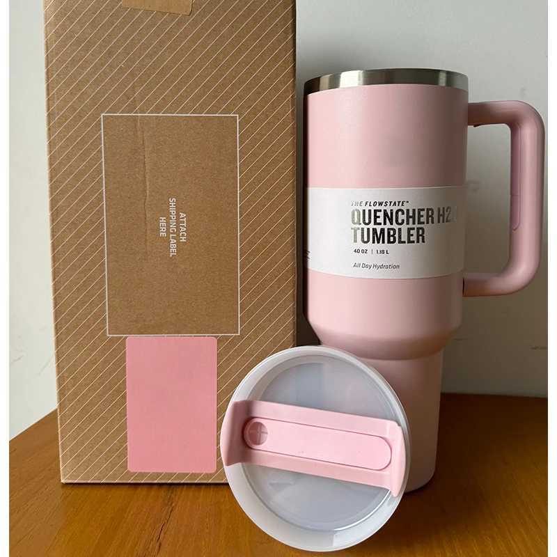 2024 Tumbler 40oz Stainless Steel Car Mug Vacuum Insulated ice Coffee with Handle Straw Double Wall Thermal Iced Travel CupCL240809