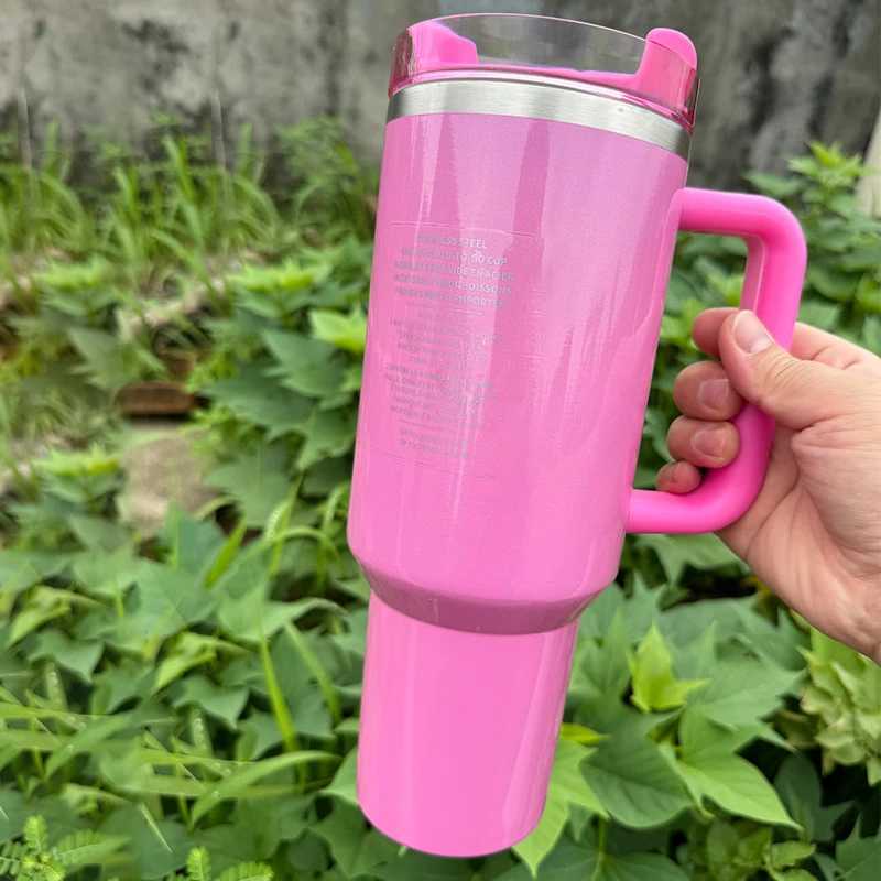 2024 Tumbler 40oz Stainless Steel Car Mug Vacuum Insulated ice Coffee with Handle Straw Double Wall Thermal Iced Travel CupCL240809