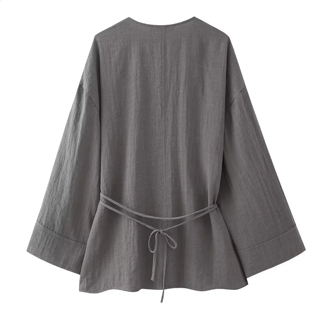 Womens casual lace shirt set 2 pieces loose long sleeved top drawstring pants soft womens clothing for springsummer 2024 240809