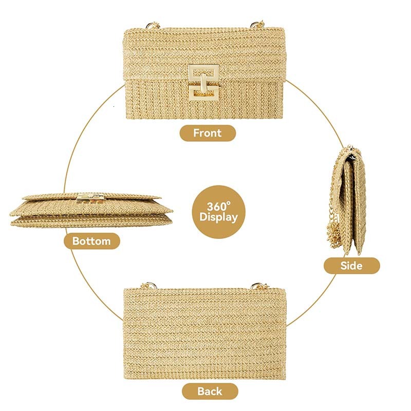 New Fashion Designer for women Straw bags Beach holiday Boho Shoulder bag