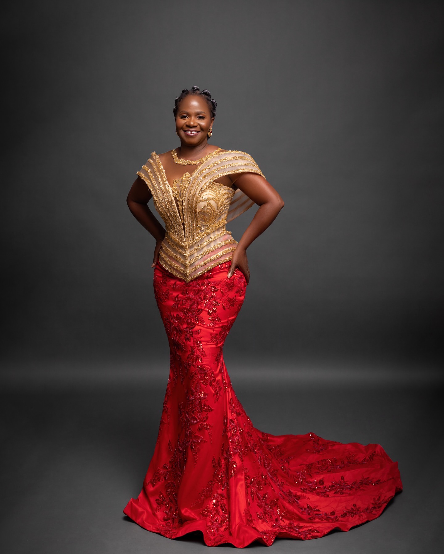 2024 Plus Size Red Mermaid Prom Dress Lacefull Promdress Sheer Neck Evening Formal Party Second Reception Birthday Engagement Gowns Dresses Zj664 0912