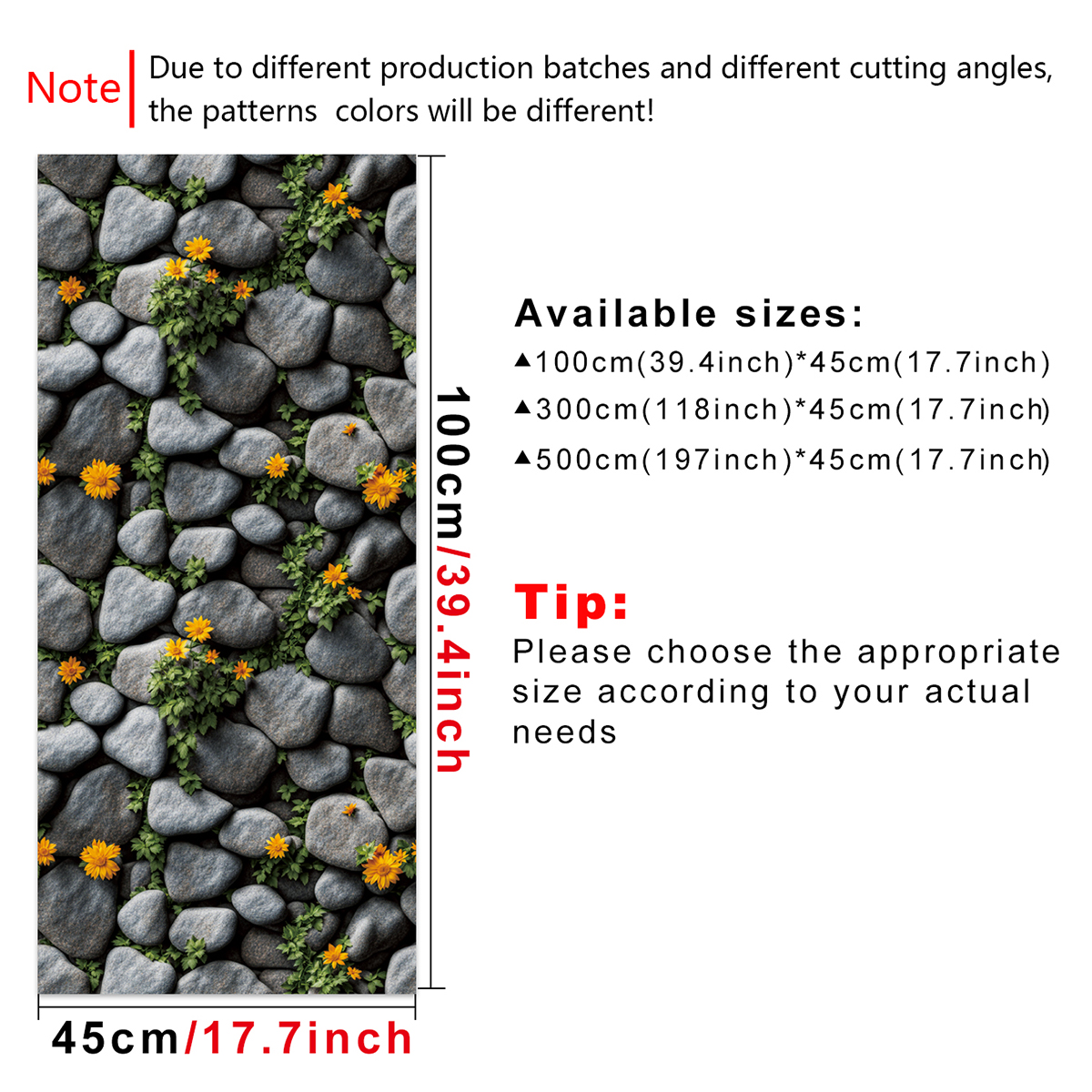 Cross border simulation stone wall green plants flowers retro wallpaper waterproof and moisture-proof home decoration