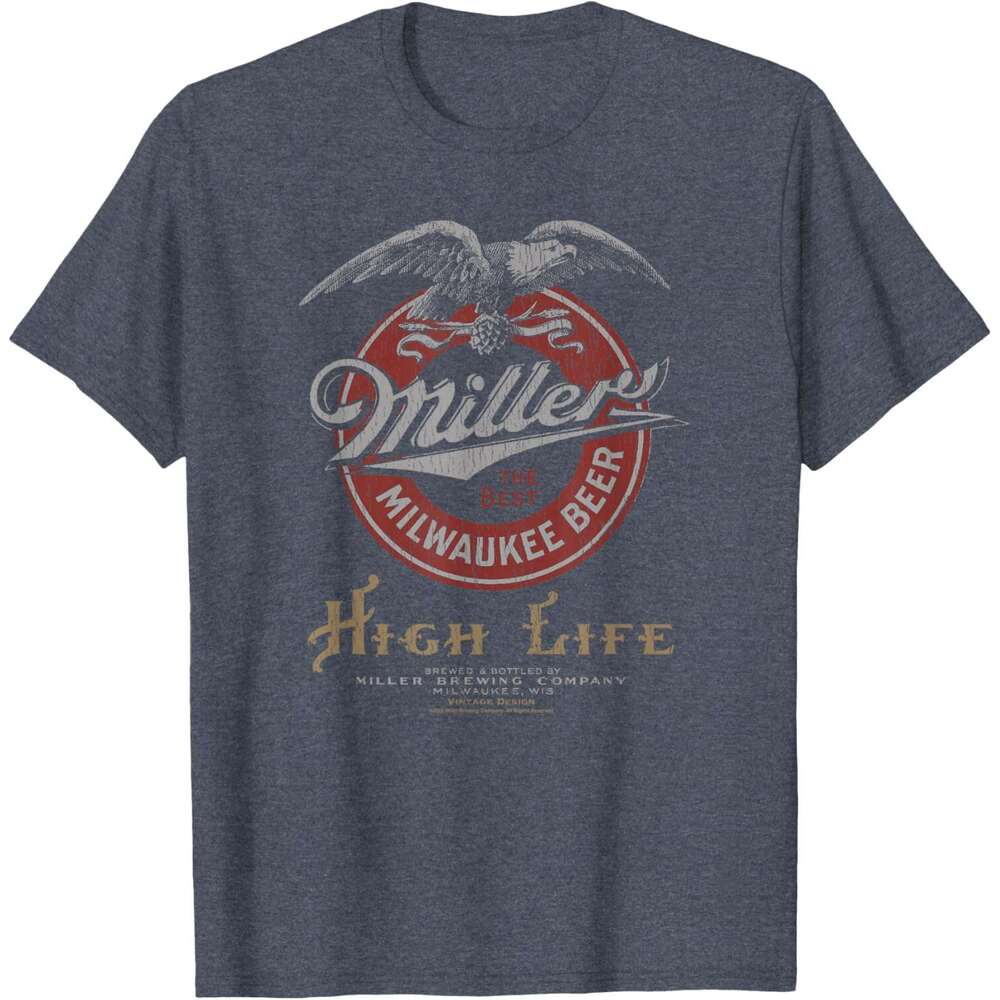 25ss Casual T shirt for Mens Classic Miller High Life Vintage Beer T-Shirt Shirts Tshirt Graphic Tee Tops Clothes Short sleeve Free shipping