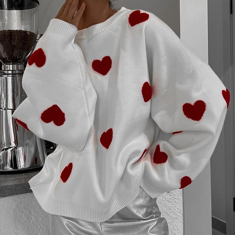 2024 Autumn/Winter New Embroidered Love Sweater Women's Internet Red Style Knitted Hoodie ins dongdumaoyi