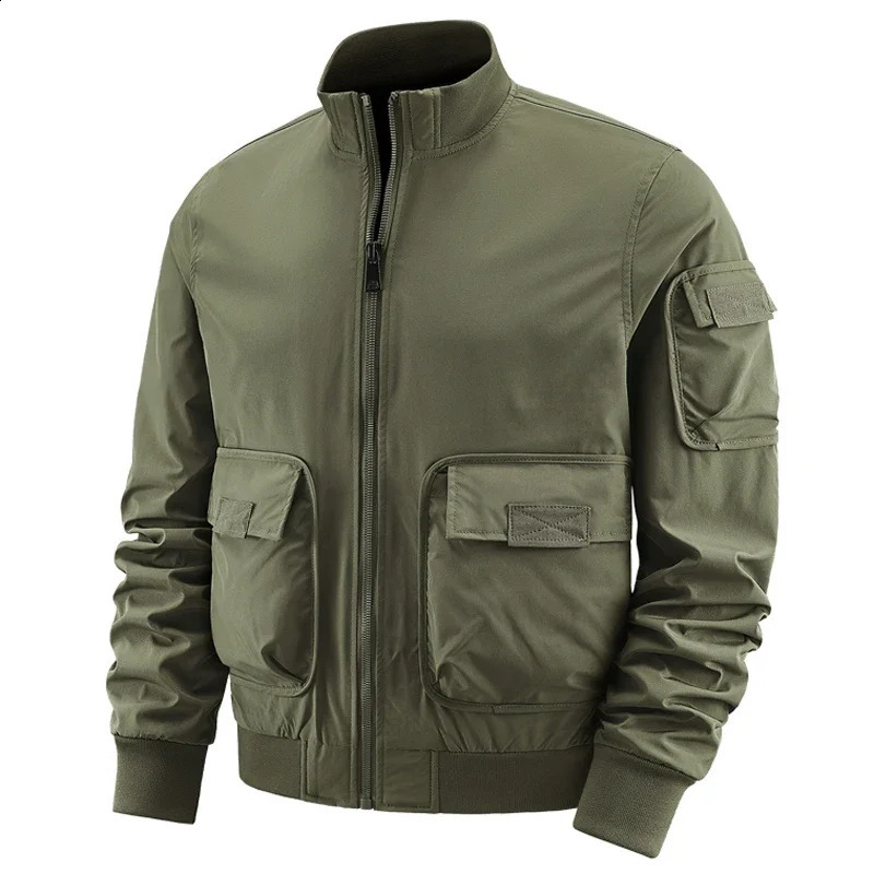 Autumn Winter Bomber Jacket Men Streetwear Golf Baseball Jackets Outerwears Multi-pocket Cargo Varisty Coats Men Clothing 240816