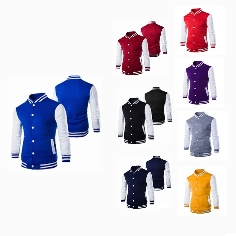 Mens Jacket Baseball Suit Four Seasons Fashion Coats University Varsity Splicing Couple Casual Korean Clothes 240816