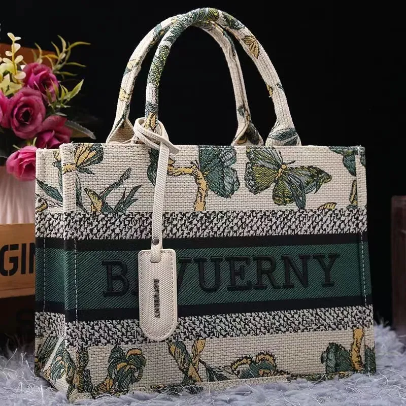 Hot New Luxury Designer the tote bag 7A Top Original Tiger Handbag 3D Embroidery Book Tote Women's Classic Handle Laptop Large Capacity Shopping Bag Commuter Canvas