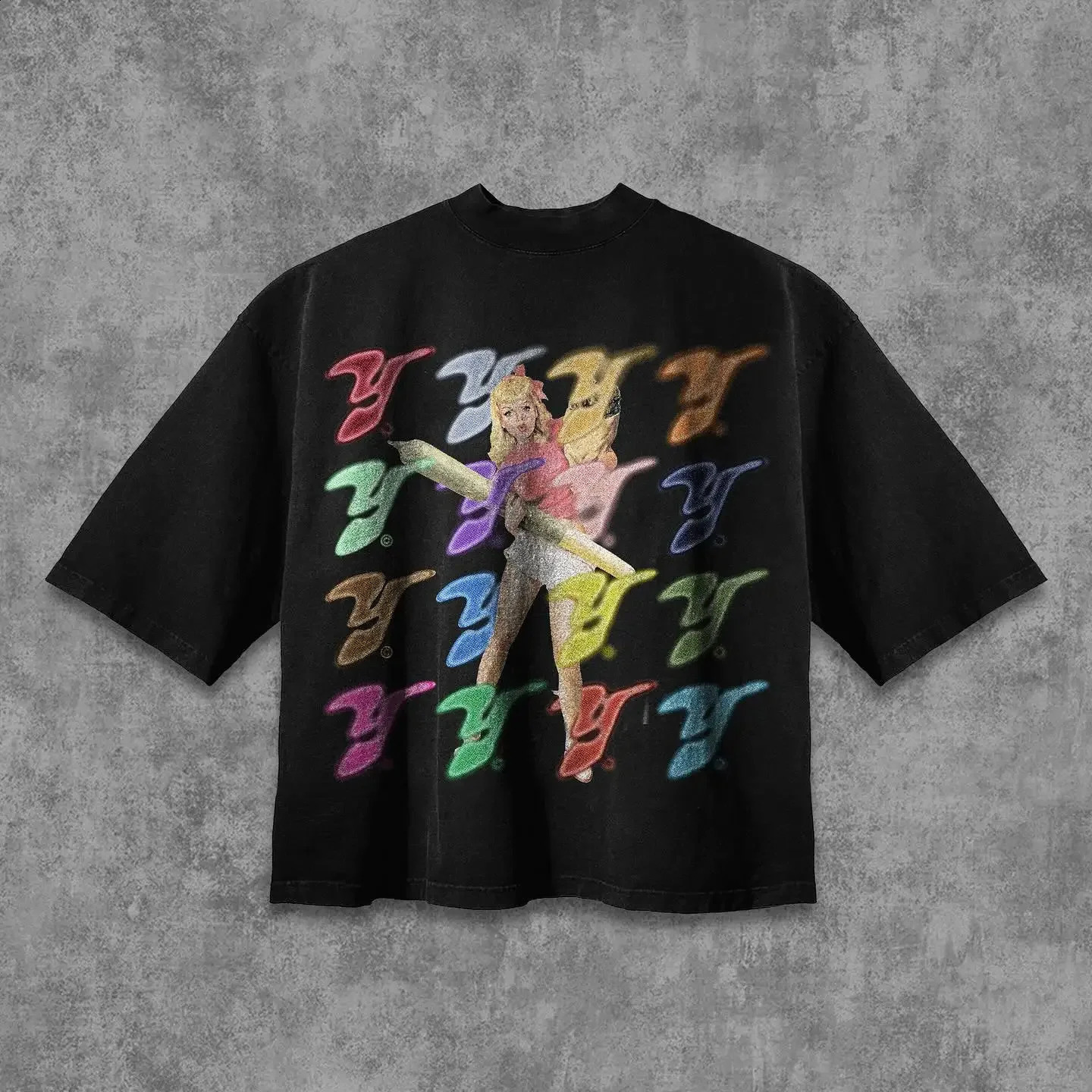 Y2K Streetwear Tshirt Harajuku Gothic Alphabet graphic print short sleeved hiphop trend mens and womens Tshirts 240810