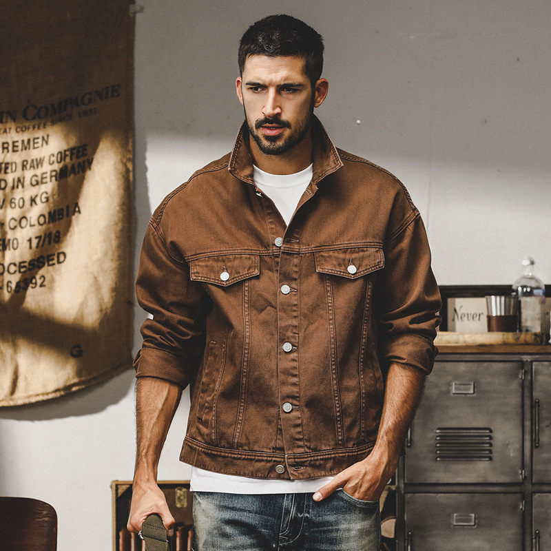 American Classic Denim Jacket for Men Spring and Autumn Asut Dopamine Autumn Jacket for Men