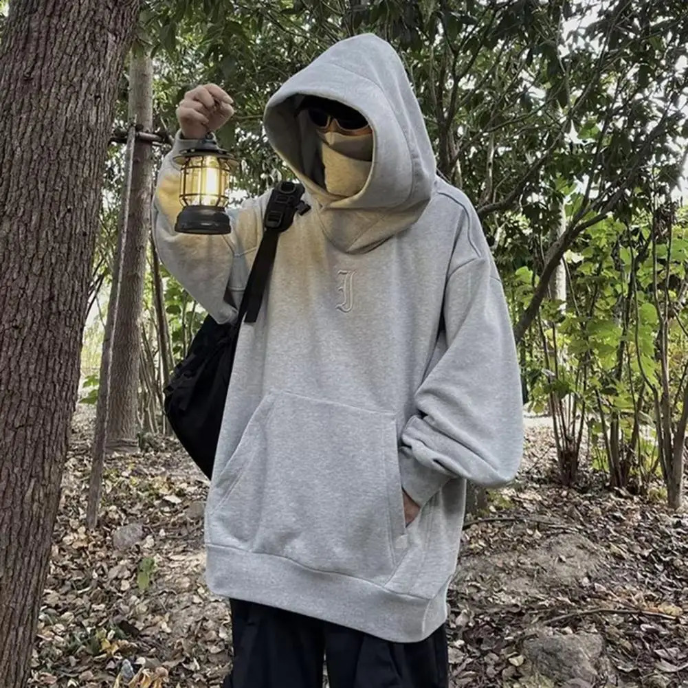 Men Polyester Sweatshirt Japanese Harajuku Cyber Punk Streetwear Mens Oversized Techwear Hoodie for Winter Comfort Hooded 240813