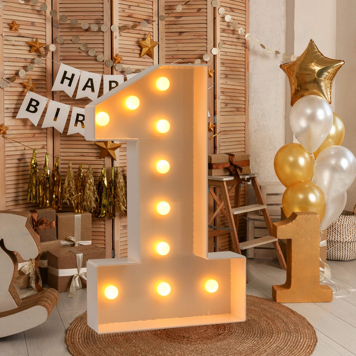 Giant Number Balloon Filling Box Birthday Balloon Frame Birthday Party Decorations Kids Wedding Anniversary Decor Baby Shower 240809