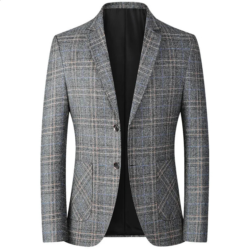 2023 Mens Suit Jacket Highquality Clothing Business Casual Blazers Handsome Plaid Slim Fit Blazer Size 4XLM 240810