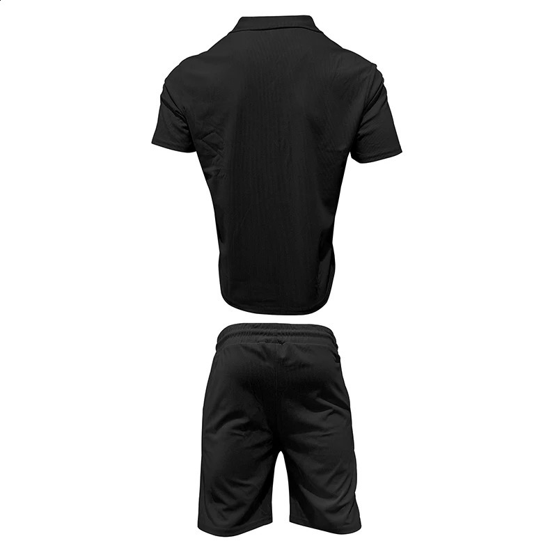 Summer Solid Color Sports Suit MenS Short Sleeved T-Shirt Shorts Fashion Two-Piece Set M-3xl o240813