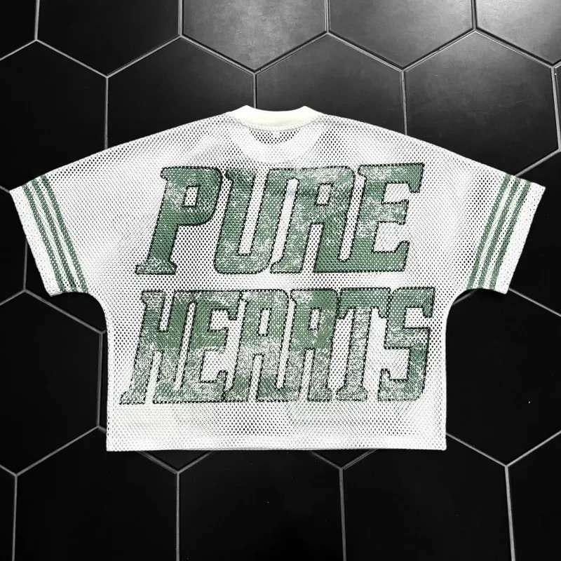 Y2K Tshirt American Fashion Breathable Splicing Bag Football Shirt Street Clothing Casual Neutral Short Sleeve Top 240822