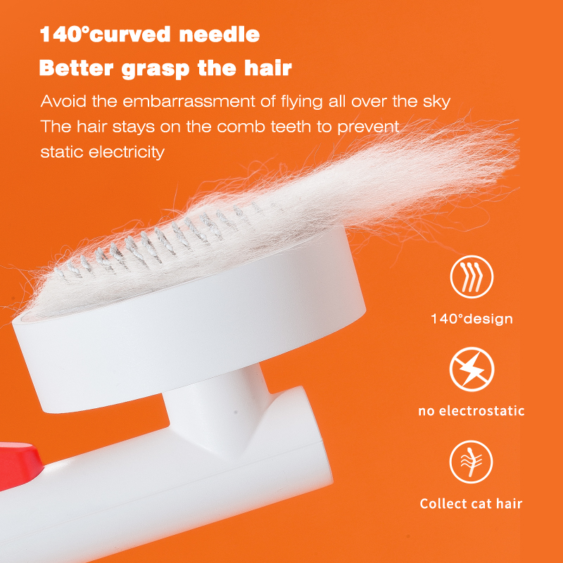 Dual Purpose Pet Hair Remover and Massager - Stainless Steel Teeth and Soft Bristles for Pets