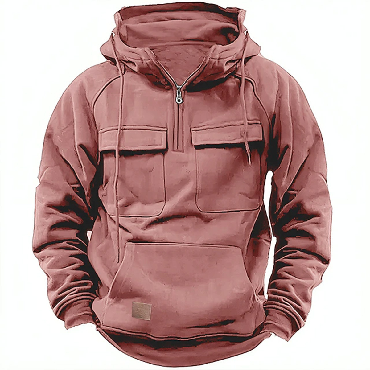 Men's hoodie, youth casual sports, autumn and winter new item, hooded solid color, loose fit