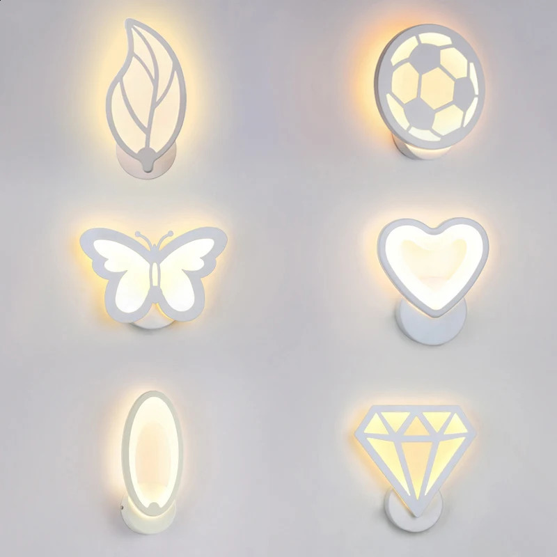 Acrylic LED Wall lamps Childrens Room arts creative bedside wall lamps corridor aisle porch study decoration small Sconce 240810
