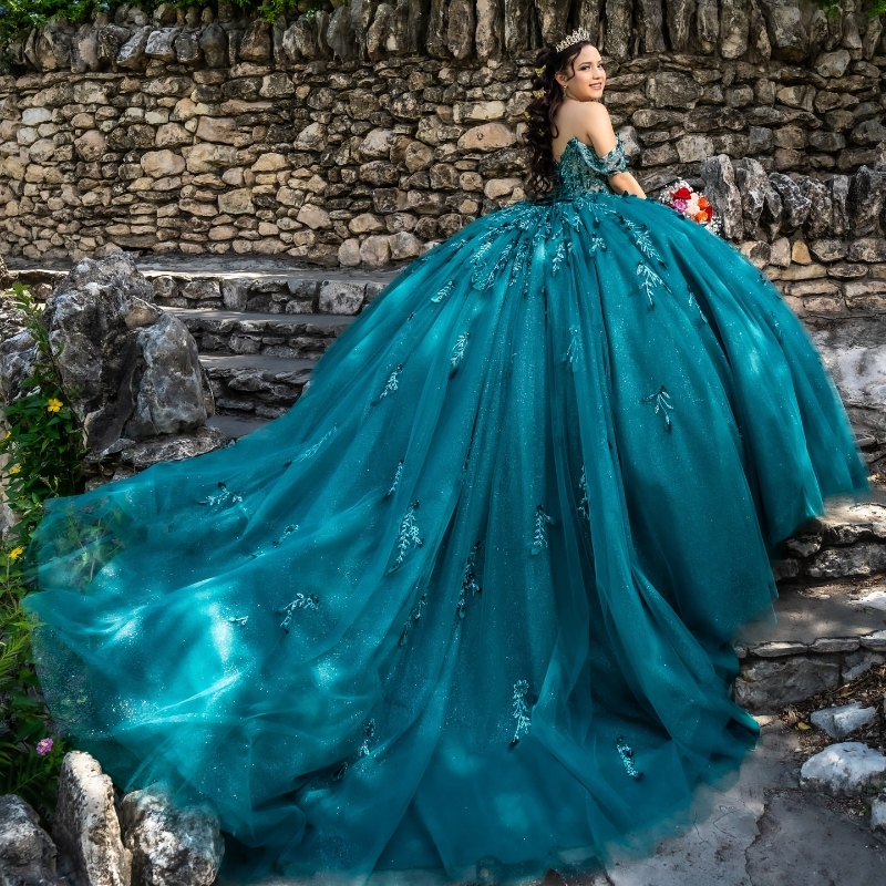 Emerald Green Mexican Quinceanera Ball Gown 2024 Princess Prom Sweet 16 Vestidos De XV Birthday Pageant Dress