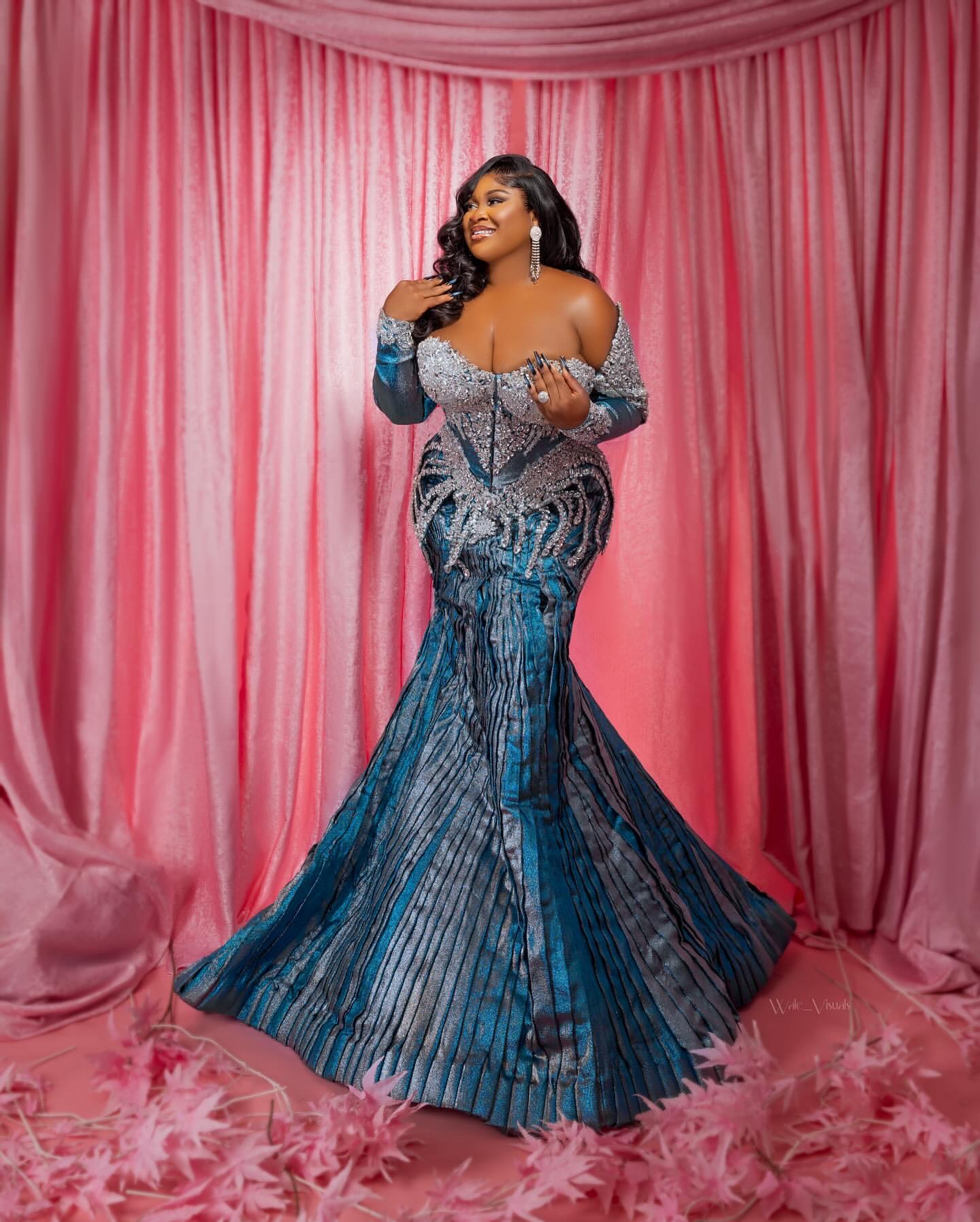 2024 Plus Size Hunter Blue Mermaid Prom Dres Taffeta Promdress Beaded Crystals Evening Formal Party Second Reception Birthday Engagement Gowns Dresses