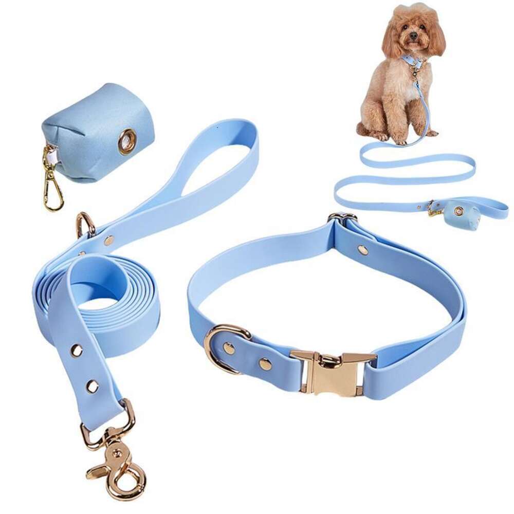 Adjustable Pet Collars Leads Dog Collar And Lead Matching Set With A Poop Bag Holder For Small Medium Pets
