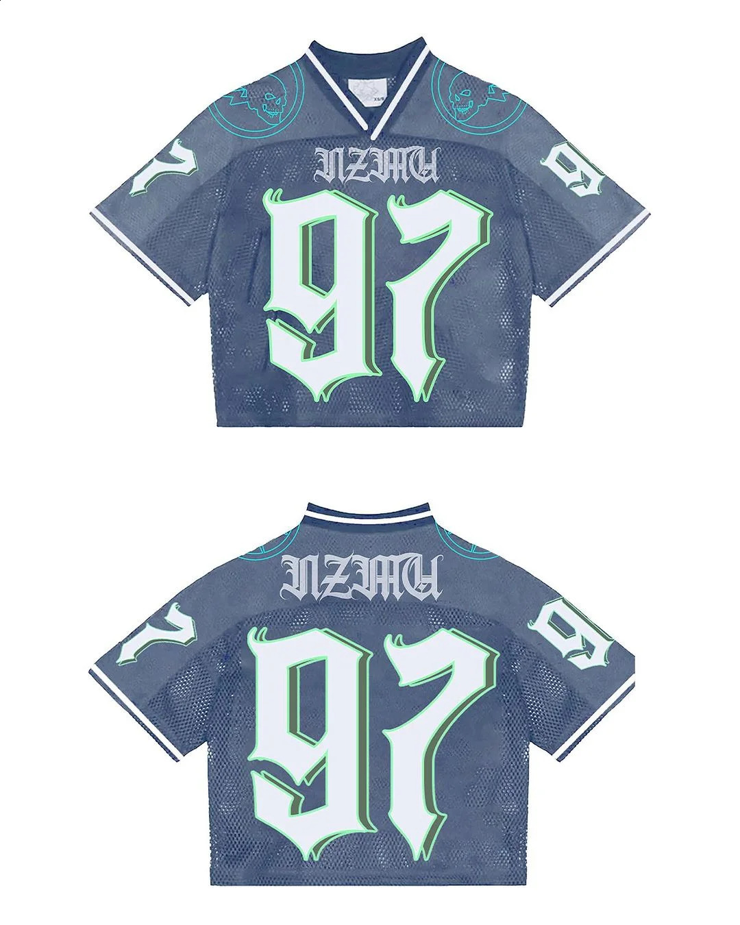 Fashionable street retro hiphop baseball sports shirt couple short sleeved Tshirt summer loose cotton digital top 240810