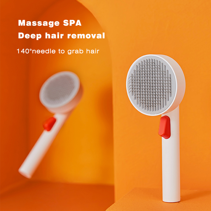 Dual Purpose Pet Hair Remover and Massager - Stainless Steel Teeth and Soft Bristles for Pets