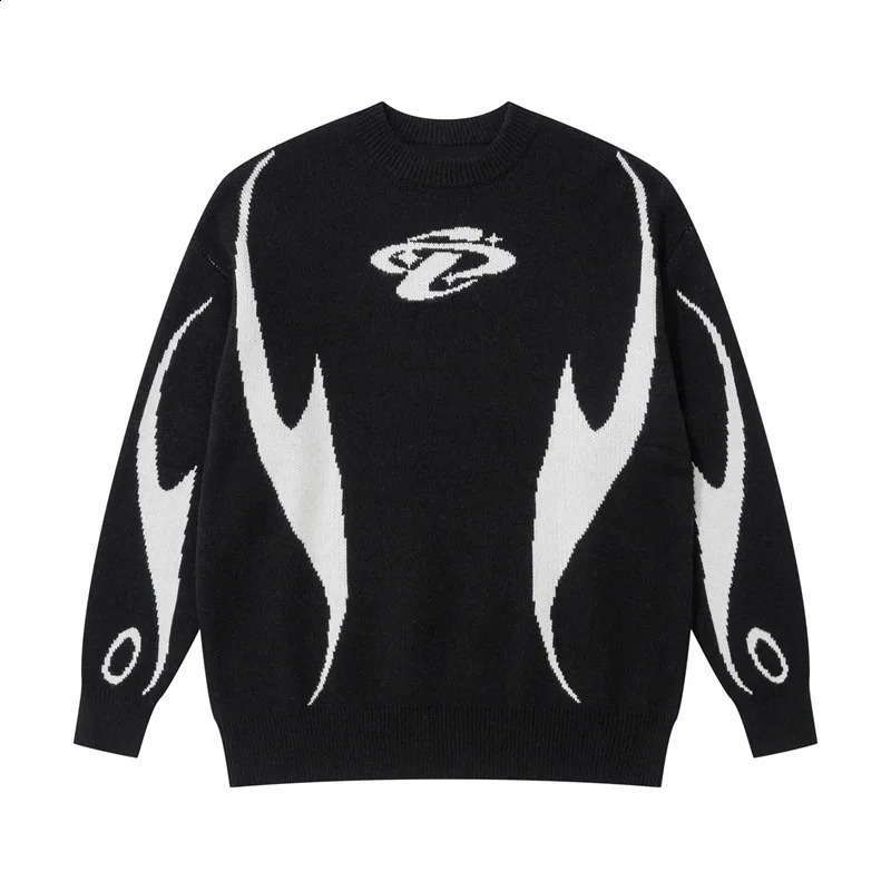 Womens sweaters mens Pulleys creative striped knitted streetwear womens oversized Harajuku O-neck knitted clothing emo240810bj - view 3