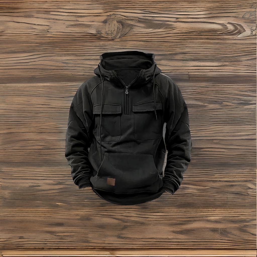 Men's hoodie, youth casual sports, autumn and winter new item, hooded solid color, loose fit