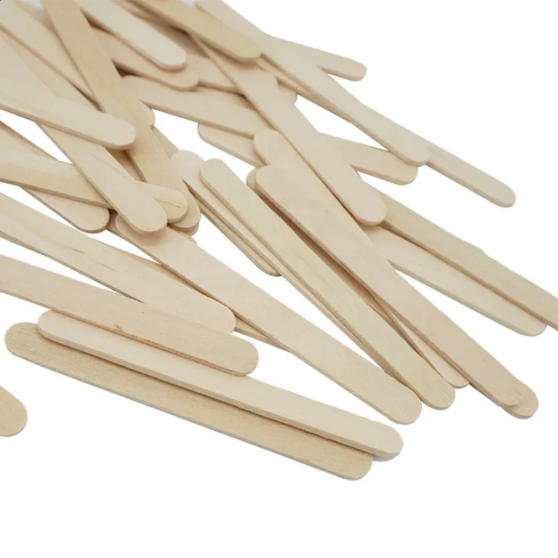 50100pcs Ice Cream Popsicle Sticks Natural Wooden Spoon Hand Crafts Art Lolly Cake Tools 240810
