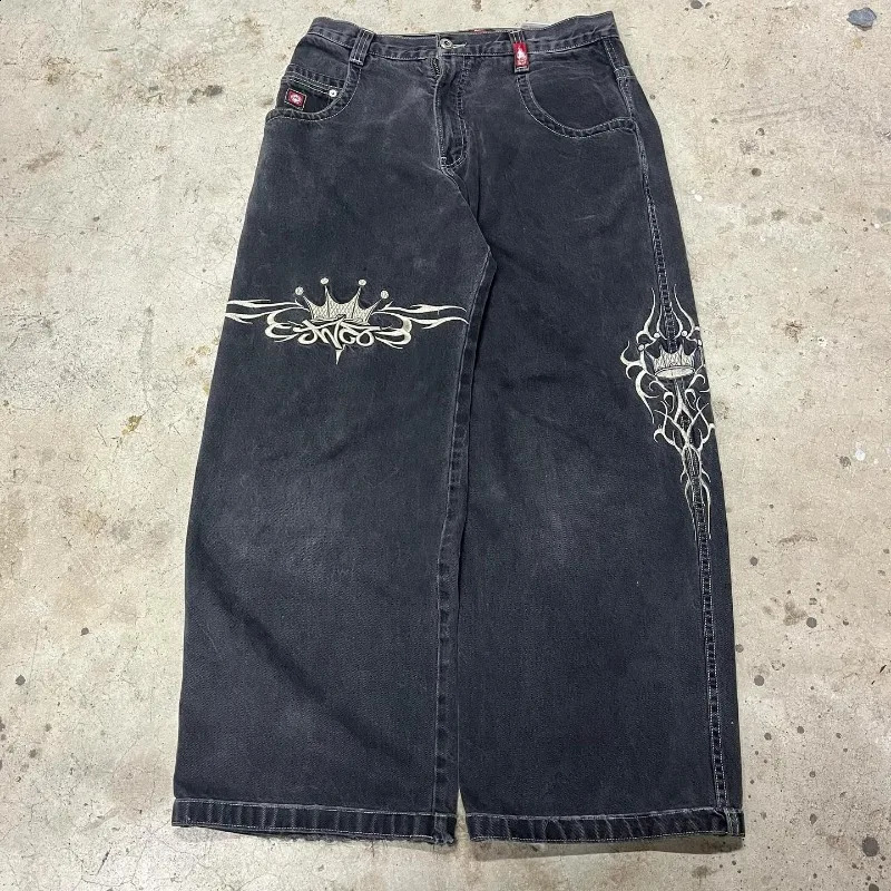 Y2K Baggy Jeans vintage JNCO high quality Embroidered jeans Harajuku Hip Hop streetwear high waisted fashion wide leg jeans 240809