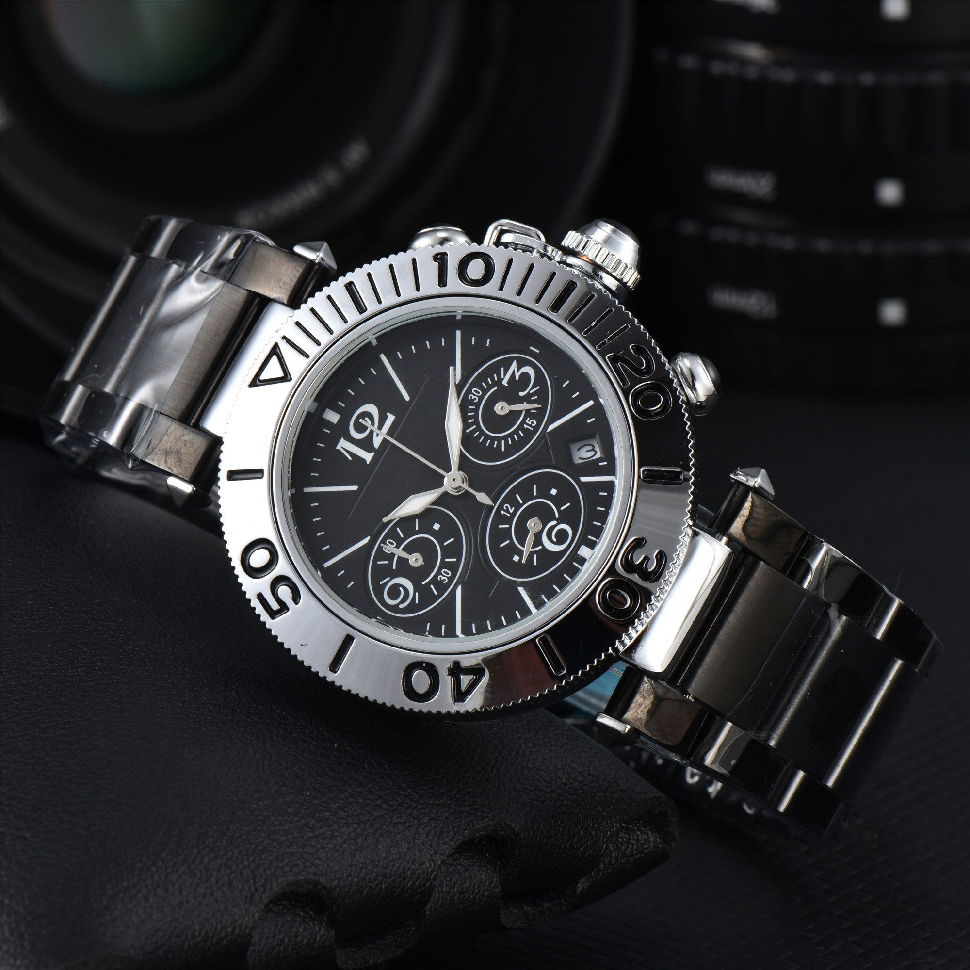 Pasha series quartz movement men's watch 41mm steel belt