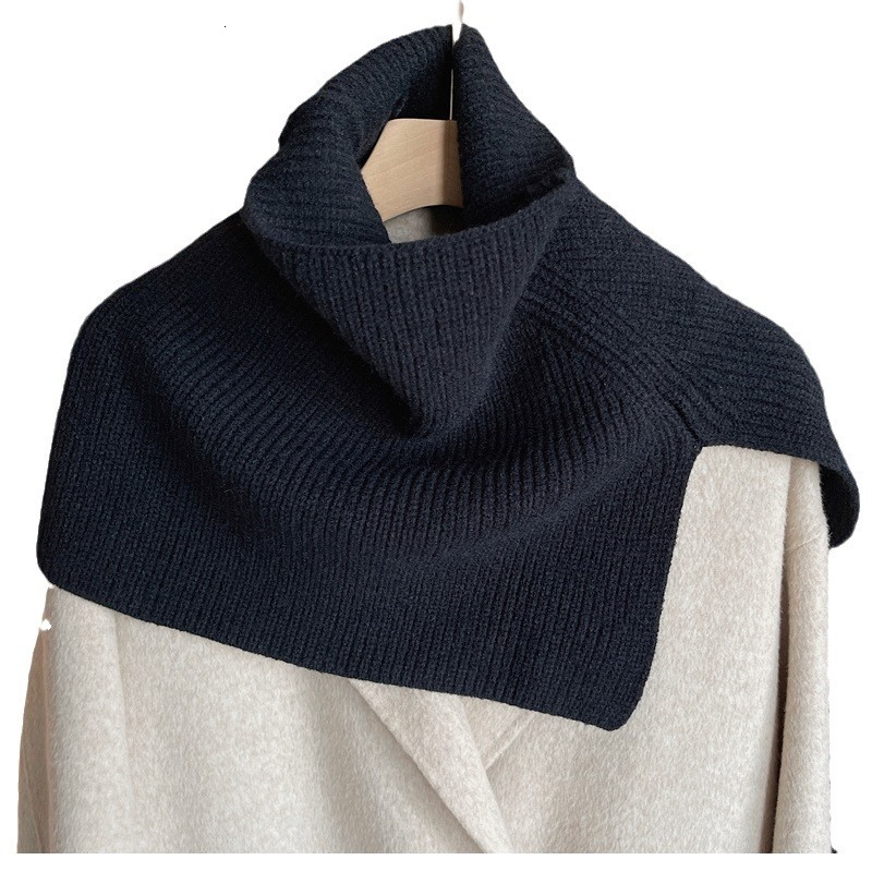 Scarf for Women in Winter New Fashion with Pullover Scarf for Women Solid Color Korean Style Versatile Neck with Wool Knitted Shawl