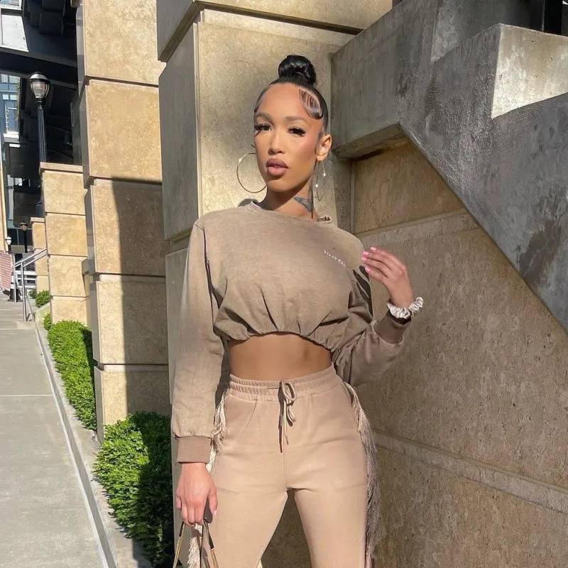 Letter Embroidery Short sleeved Sweater Womens Autumn Long Crop Top Casual Tshirt Retro Street Clothing 240810