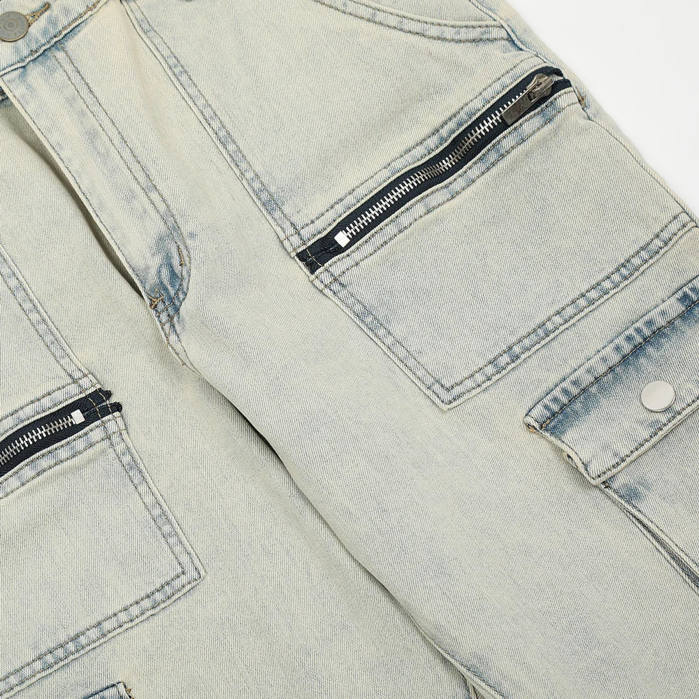 Vintage Street Jeans for Men Slim Original Zip Y2k Skinny Vaqueros Pantalones Hombre Autumn Fit Trousers Streetwear Denim Pants 240809