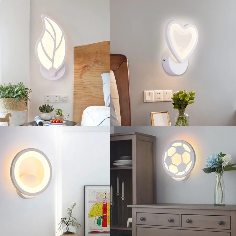Acrylic LED Wall lamps Childrens Room arts creative bedside wall lamps corridor aisle porch study decoration small Sconce 240810