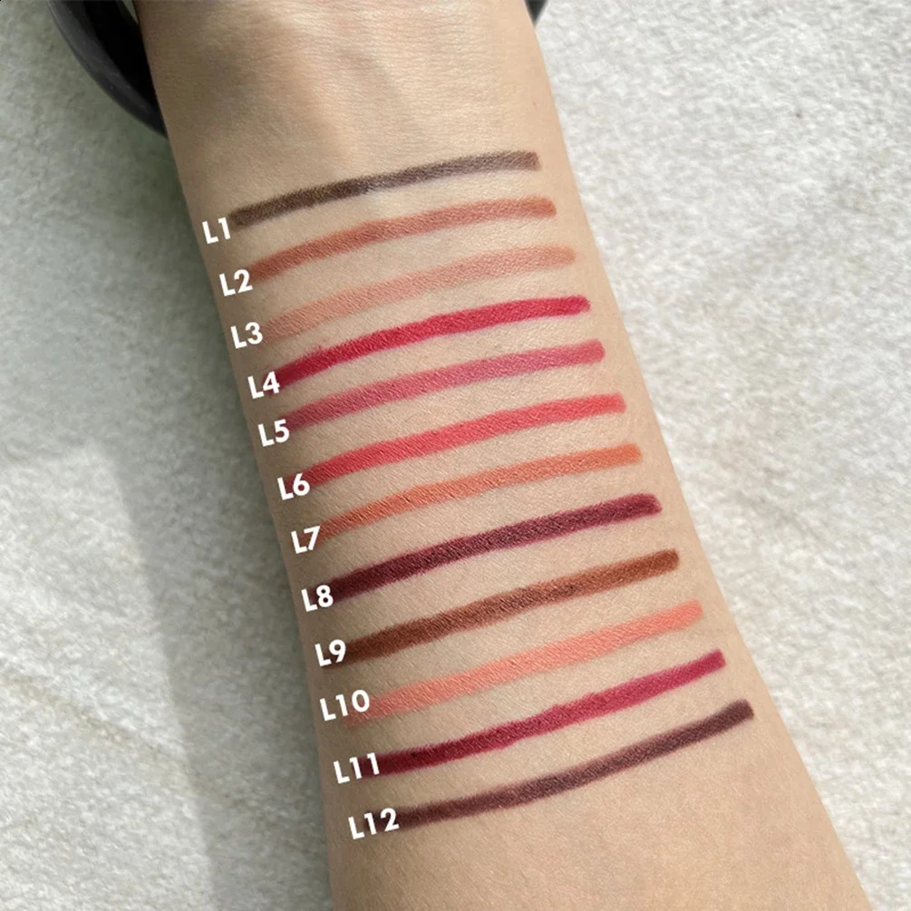 1g Custom Bulk Creamy Lip Liner Private Label 12-Color Pink Tube Matte Waterproof Pigment Plumper Long-lasting Moist Lips Makeup 241226