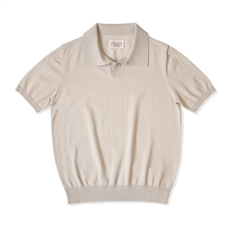 Red Tornado Italian Style Knit Polo Shirt Smart Casual TurnDown Collar Tee Slim Fit 240810