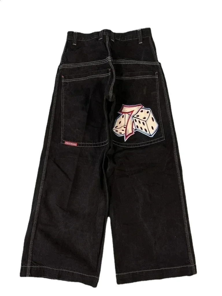 Aesthetic Casual Baggy Hip Hop JNCO Wide Leg Jeans Men Y2K Harajuku High Quality Embroidered Denim Pants Trousers Streetwear 240809