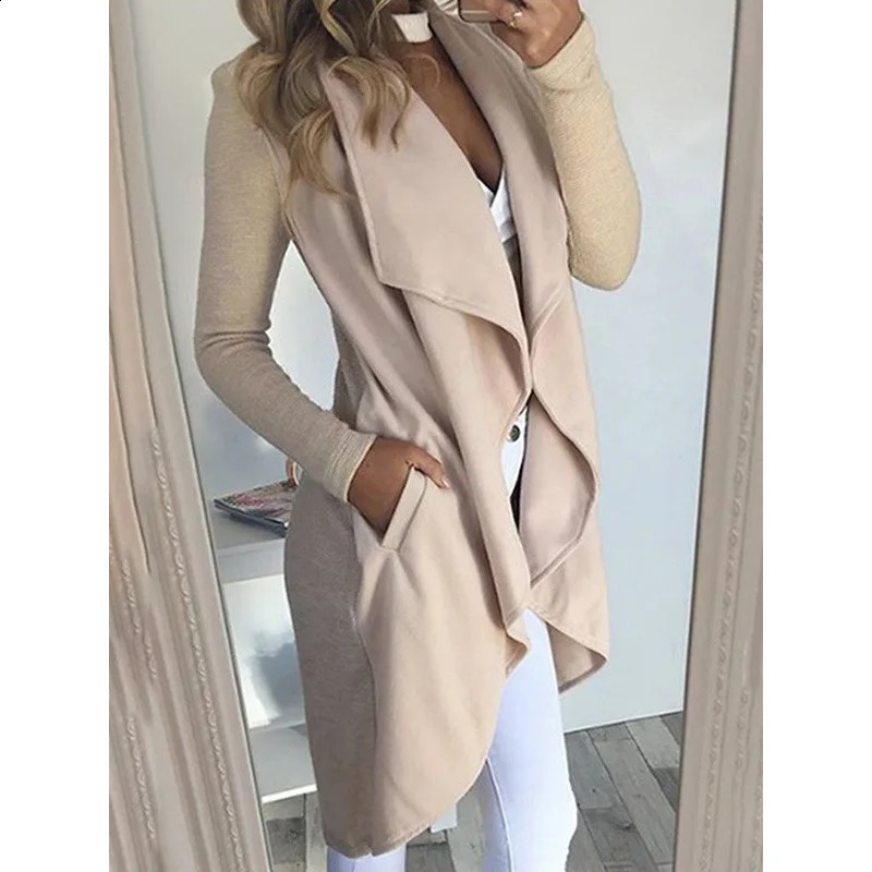 Solid color lapel ultrathin long sleeved trench coat for women 240810