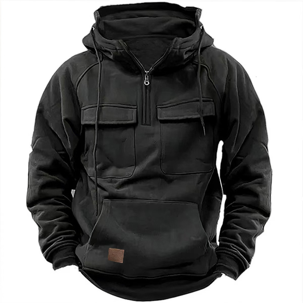 Men's hoodie, youth casual sports, autumn and winter new item, hooded solid color, loose fit